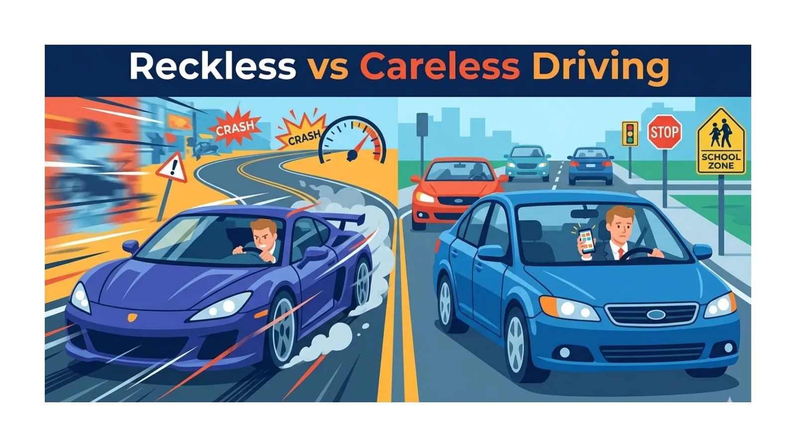 Reckless vs Careless Driving