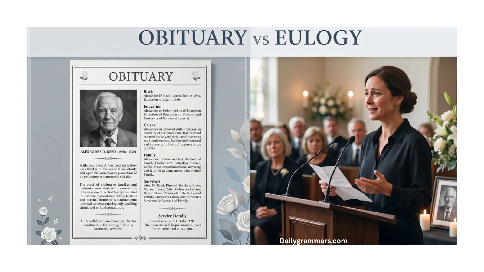 Obituary vs Eulogy