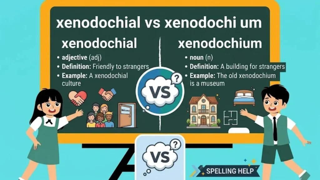 Xenodochial vs Xenodochium