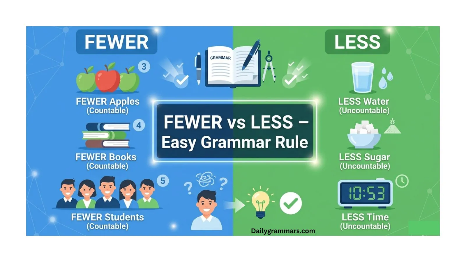 fewer vs less
