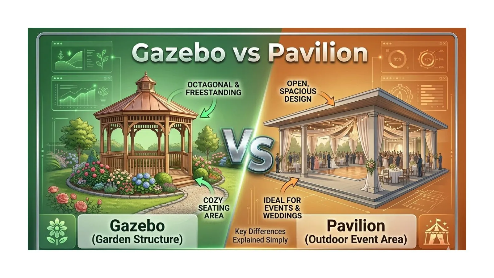 Gazebo vs Pavilion