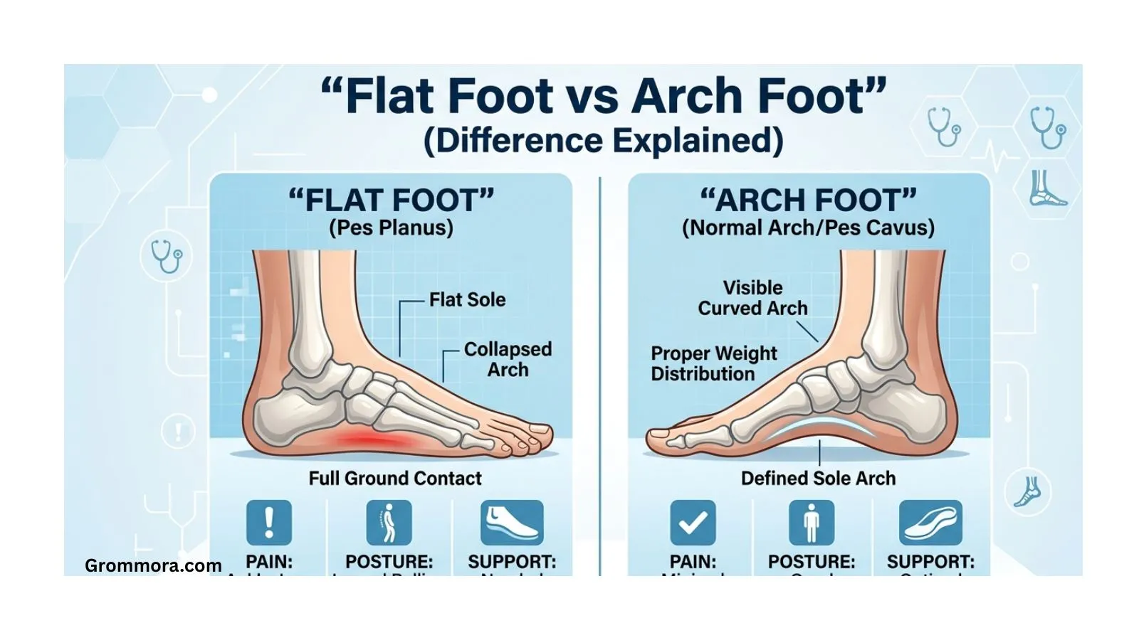 Flat Foot vs Arch Foot