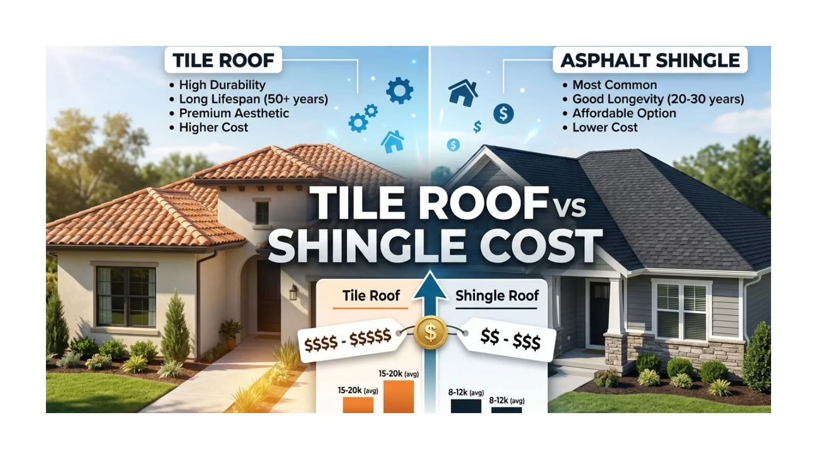 tile roof vs shingle cost