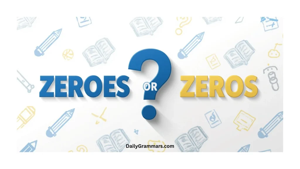 Zeroes or Zeros