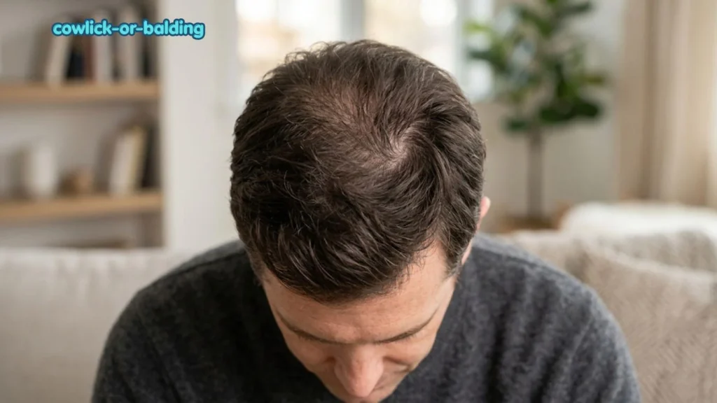 cowlick or balding